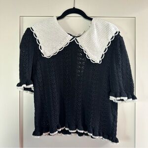 H&M Black and White Knit Top